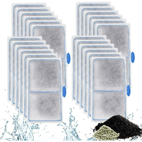 24 Pack Filter Cartridges Compatible with EF-S Element and BF5 BETTAFLO Filter, Thickened Fish Tank Replacement Filters Cartridge with Zeolite