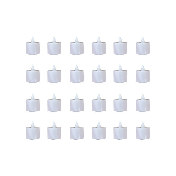 24-Pack Flameless Electronic Votive Candles, Battery Operated LED Tea Lights with Realistic Flickering Flame Effect for Valentine's Day Wedding Party Home Decoration