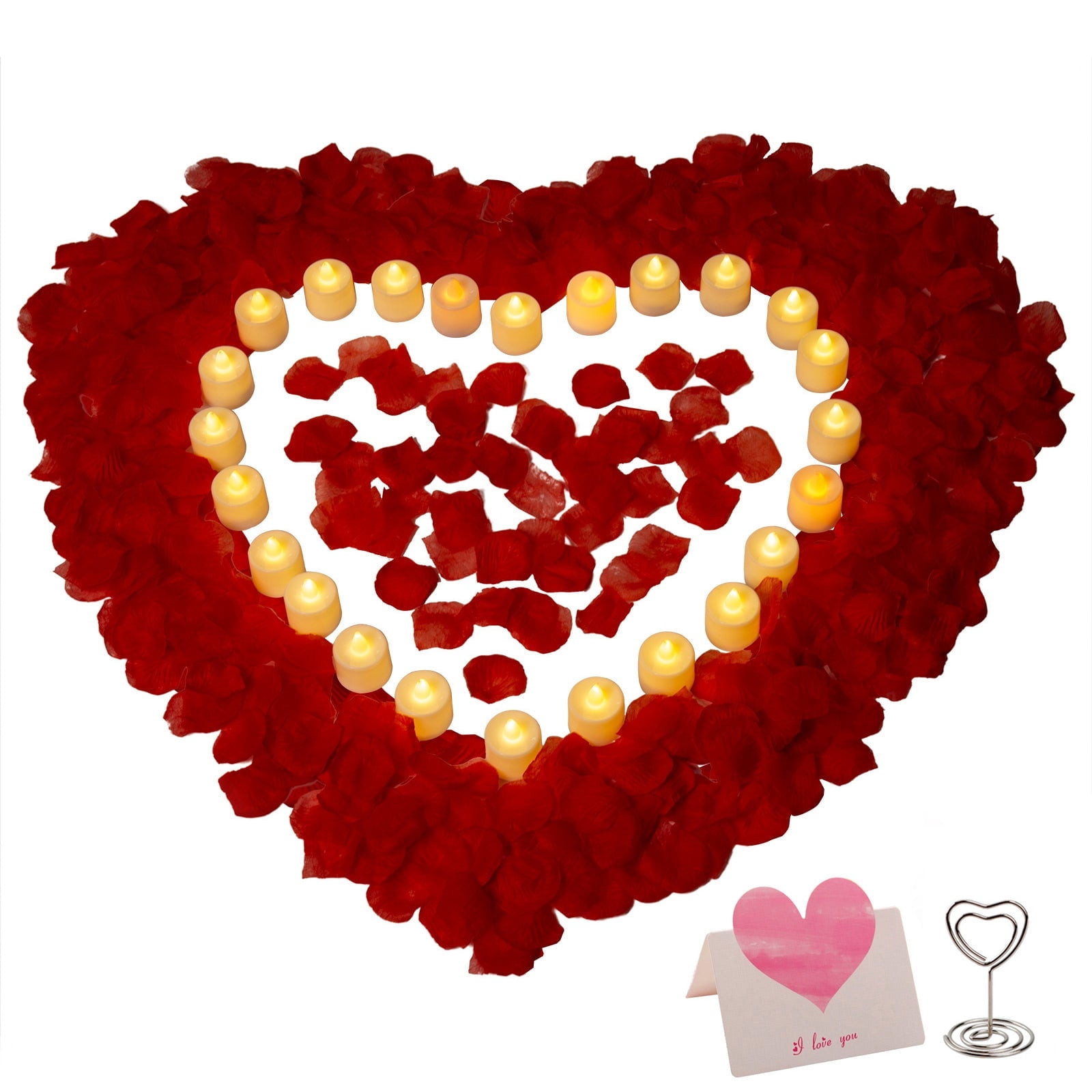 24 Pack Flameless LED Candle with 1000 Pieces Artificial Rose Petals — free download