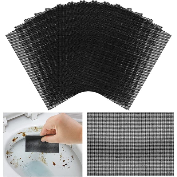 24 Pack Flexible Scrubbing Screen Cleaning Mesh for Household 5.5 x 4 Inch Cleaner Toilet Hard Water Ring Remover Scouring Pad Abrasive Grit Cleaning Screen for Remove Carbon, Rust and Scale
