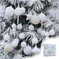 thumbnail image 1 of 24 Pack Flocked Christmas Balls Ornaments Set Multiple Styles Christmas Tree Decorations Holiday Party Decor Hanging Tree Ornaments, 1 of 7