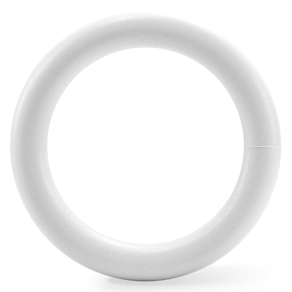 Floracraft White 10"  CraftFM Extruded Wreath - Decorative Foam for DIY Decoration, Weddings, Birthdays, and Parties - Bulk 24 Pack