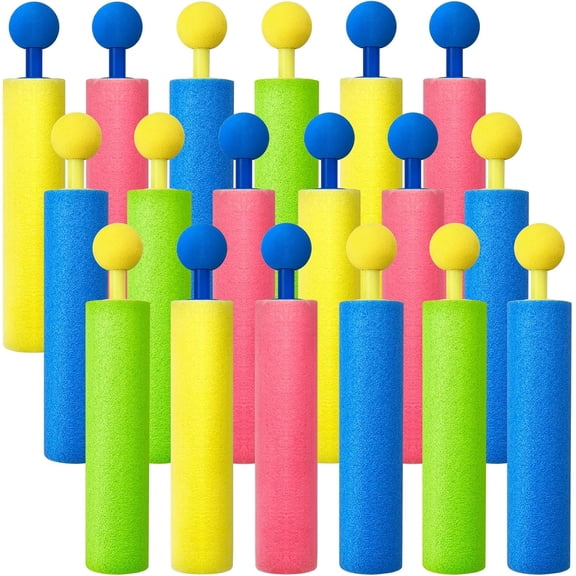 24 Pack Foam Water Guns, Colorful Foam Squirt Guns Bulk with Long Range Spray, Lightweight Floating Water Blaster for Pool Beach Backyard Summer Outdoor Activities (4 Colors)