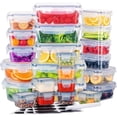 thumbnail image 1 of Stelive 24 Pack Food Storage Container Set, Leak Proof Lunch Boxes, Microwave, Dishwasher & Freezer Safe, BPA-Free Clear Plastic Storage Containers for Home & Kitchen Organization with Labels & Pen, 1 of 12