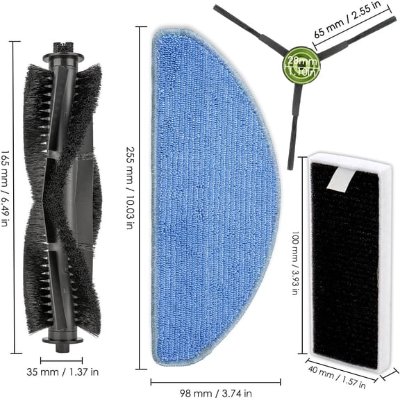 (24 Pack) G8000 Replacement Parts Compatible with Tikom G8000 Robot Vacuum Cleaner