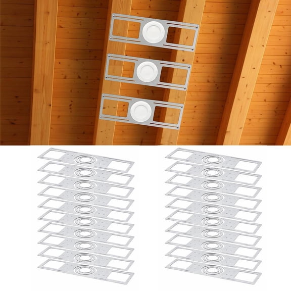 24 Pack Galvanized Steel Mounting Plate, Rough-in Light Fixture Bracket for 3/4/6 Inch LED Wafer Lighting