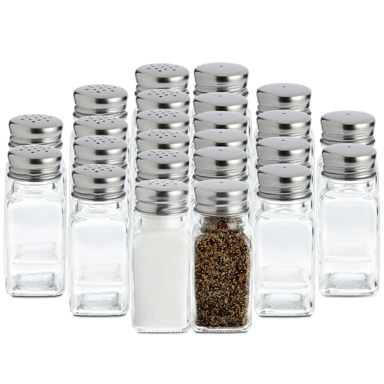 3 oz Square Glass Salt & Pepper Shakers (24 ea)