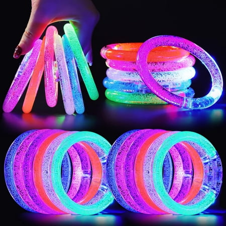 24 Pack Glow Sticks Bracelets,6 Color LED Bracelets,Light Up Bracelets Toys,Glow In The Dark Party Supplies for Kids Adults,Neon Rave Party Favors for Concert Birthday Carnival Parties Night Events