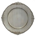 thumbnail image 1 of 24 Pack | Grey Antique Plastic Charger Plate, 1 of 1