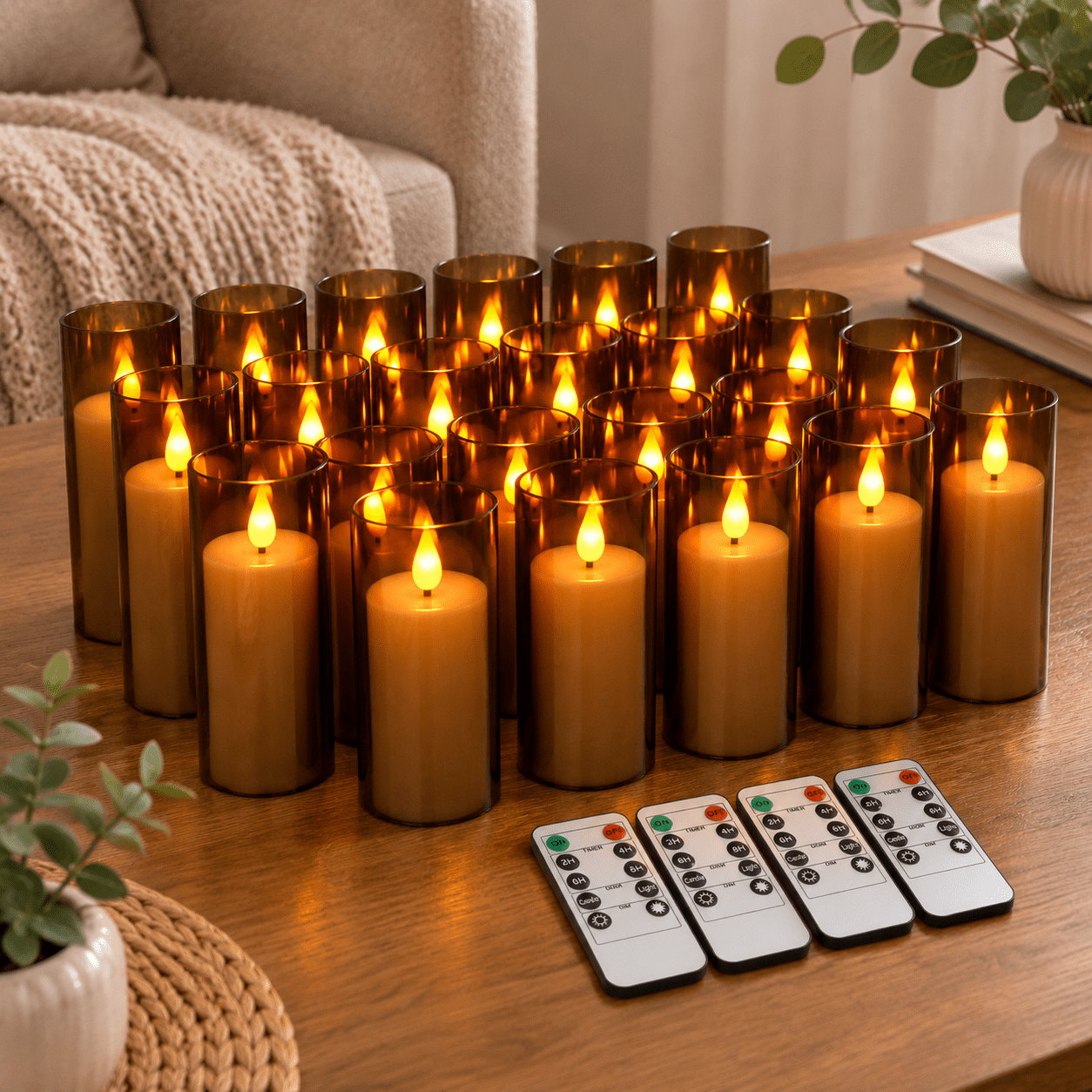 Command Candles 24 Pack Grey Ledlessar Candles With Remote Control - Walmart.com