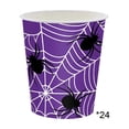 thumbnail image 1 of 24 Pack Halloween Disposable Paper Cups, Spider and Cobweb Pattern Tableware Set, Halloween Party Supplies Favors, 1 of 6
