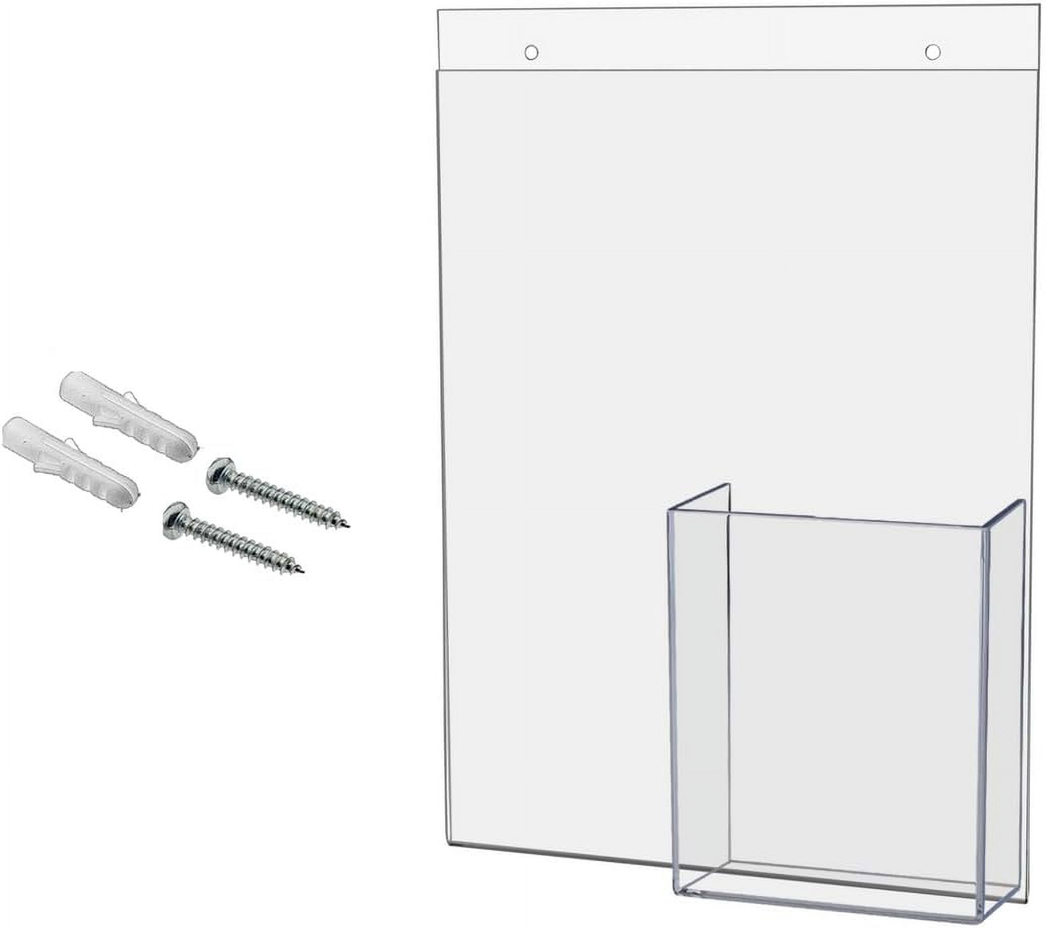 24 Pack Hanging Sign Holder 8.5" X 11" With 4" Trifold Pocket Wall