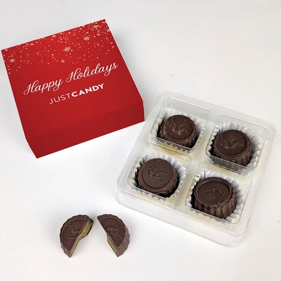24 Pack Happy Holidays Candy Favor Box With Dubai Milk Chocolate Truffles by Just Candy