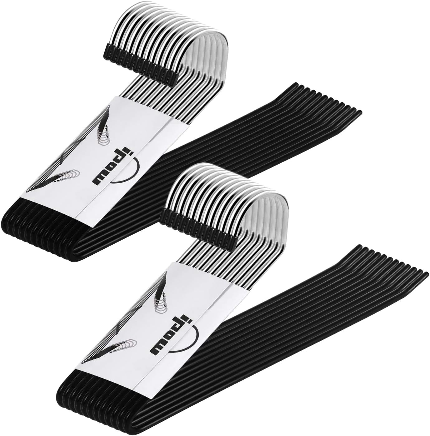 24 Pack Heavy Duty Metal Pants Hangers, Jean Hangers for Closet, Open Ended Clothes Hanger for Pant Slack Trouser Scarf, Space Saving, Non Slip - 5 mm