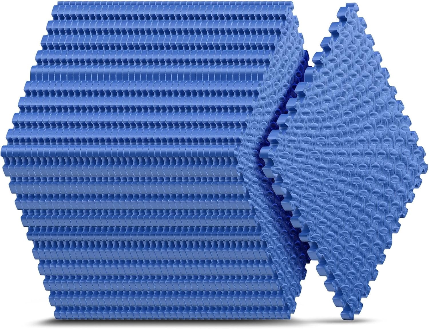 24 Pack Home Gym Mat, Puzzle Exercise Mat, Foam Floor Tiles for Home Workout Equipment and Kids' Play Areas - Blue, 24 in x 24 in x ½ in - 24 Tiles (Blue, 24 Pack 96 sq ft)