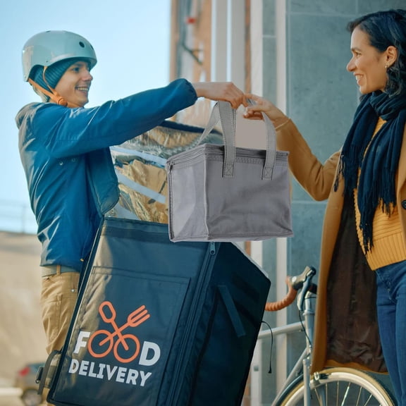 24 Pack Insulated Lunch Bags Bulk Reusable Leakproof Waterproof Thermal Cooler Bags Insulated Beverage Box for Office Picnic Snack Women Men