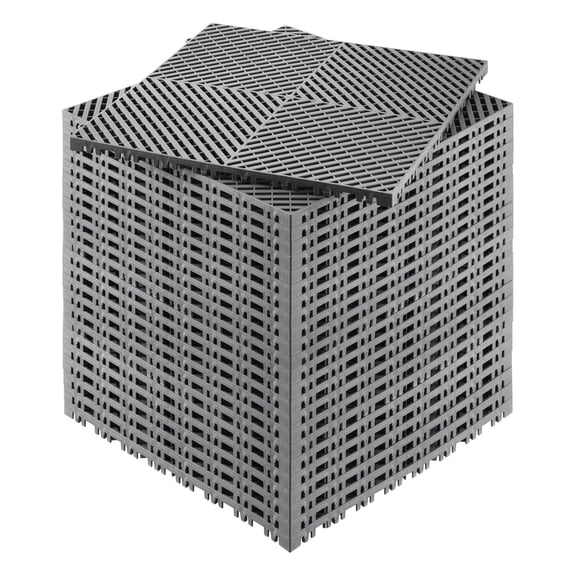 24-Pack Interlocking Drainage Mat, 15.7x15.7 Ft Modular Non-Slip Floor Tile.