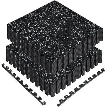 Interlocking EVA Foam Floor Tiles, 24-Pack (24"x24", 0.56" Thick) - 48 Sq Ft Puzzle Gym Mats for Home Workouts, Exercise Equipment & Rubber Flooring