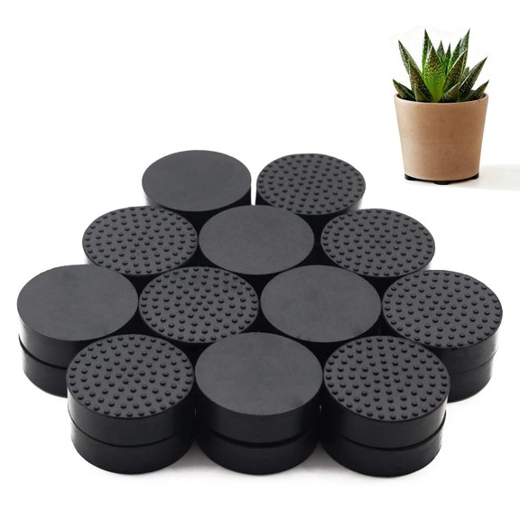24 Pack Invisible Pot Feet, Non-Slip Solid Rubber Pots Risers Invisible Plant Risers for Patios, Gardens or Decks