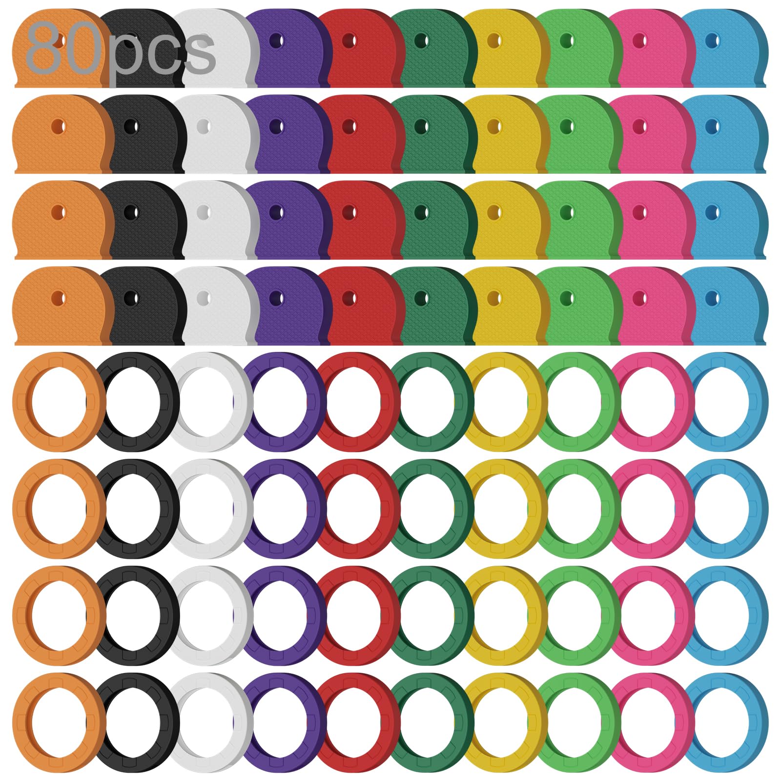Key Cap 80 Pcs Key Covers Caps 2 Styles s Key Identifiers Key Tags