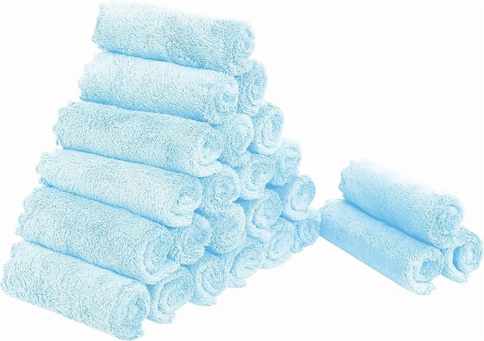 24 Pack Kitchen Dishcloths - Does Not Shed Fluff - Reusable Dish Towels, Dish cloths, Super Absorbent Coral Fleece Cleaning Cloths, Nonstick Oil Washable Fast Drying, 7 x 9 Inch (Multicolor)