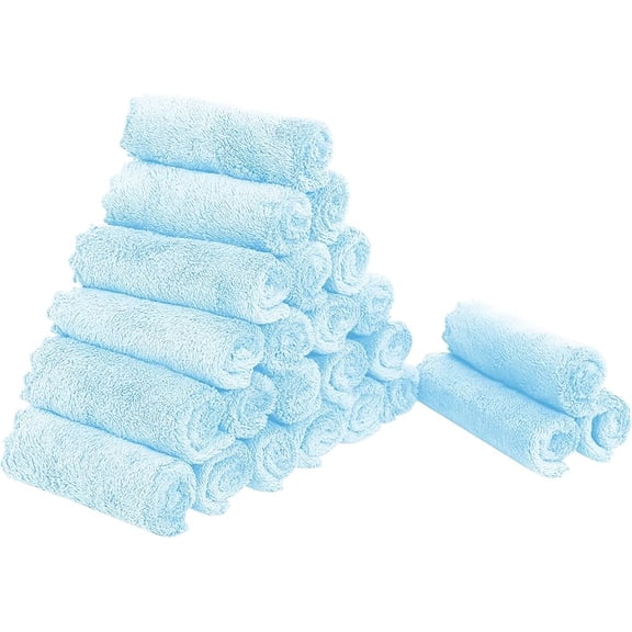 24 Pack Kitchen Dishcloths - Does Not Shed Fluff - Reusable Dish Towels, Dish cloths, Super Absorbent Coral Fleece Cleaning Cloths, Nonstick Oil Washable Fast Drying, 7 x 9 Inch (Multicolor)