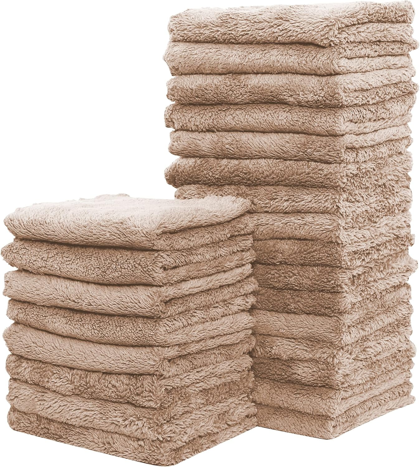 24 Pack Kitchen Dish Cloths - Lint Free - Reusable Dish Towels, Dish Cloths, Super Absorbent Coral Fleece Cleaning Cloths, Non-stick, Oil-free, Washable, Quick Drying, 7 x 9 Inch