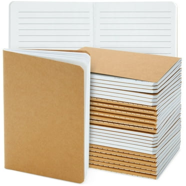 24-Pack Kraft Paper Notebooks A6 Size, 4x6 in Writing Journal with 80 Lined Pages, Notebook Set for Travel, Business, Office Supplies