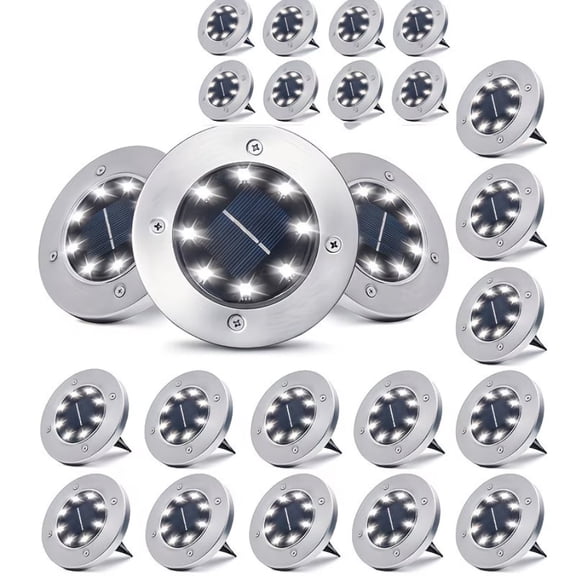 24-Pack LED Ground Lights, Outdoor Waterproof Buried Lawn Lights, Low Voltage Landscape Lighting 12V, Pathway Garden Step Decoration IP67 Anti-Rust for Yard Patio