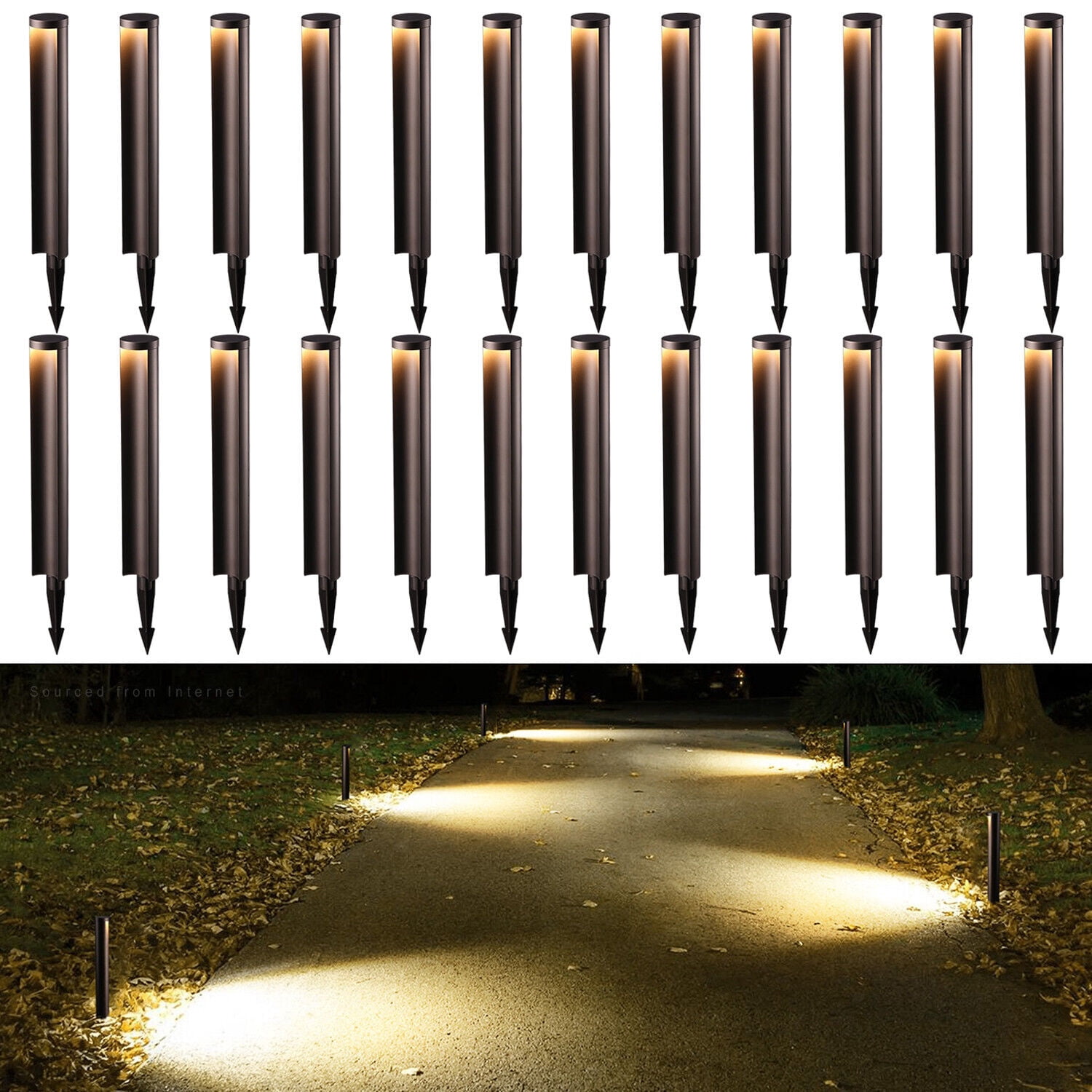 Path Lights Led Simple 24 Pack LED Landscape Pathway Light, Low Voltage Side Lit Path lights ...
