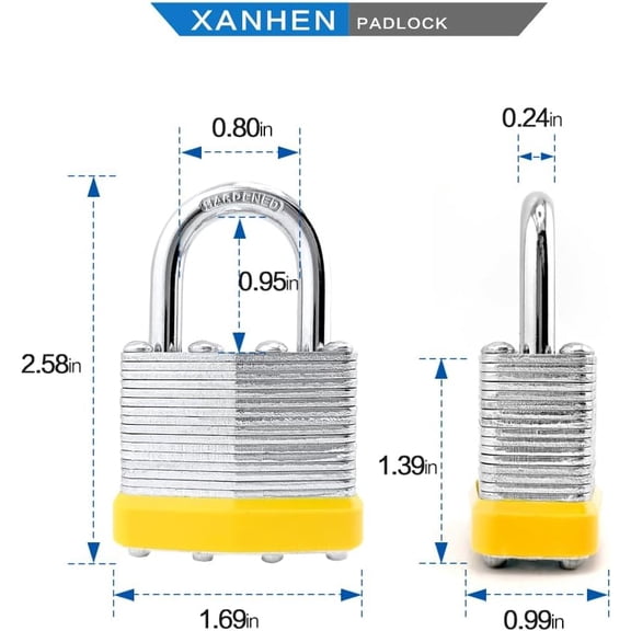 24-Pack Laminated Steel Keyed Padlocks with Normal Shackle for Sheds, Fences & Lockers