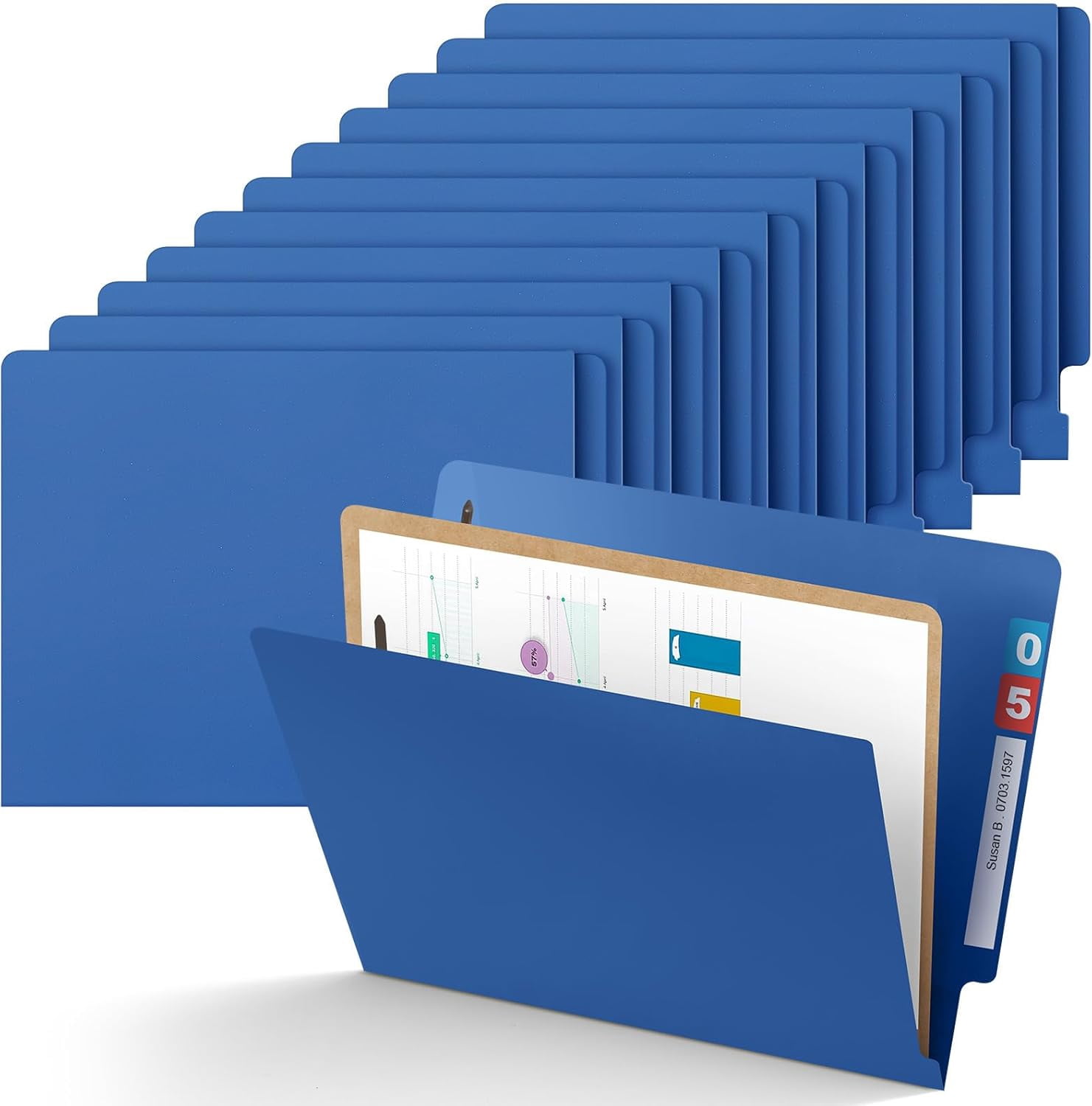 Large Sample Folder 24 Pack Large Classification Folders, 1 Divider Pressboard File Folder ...
