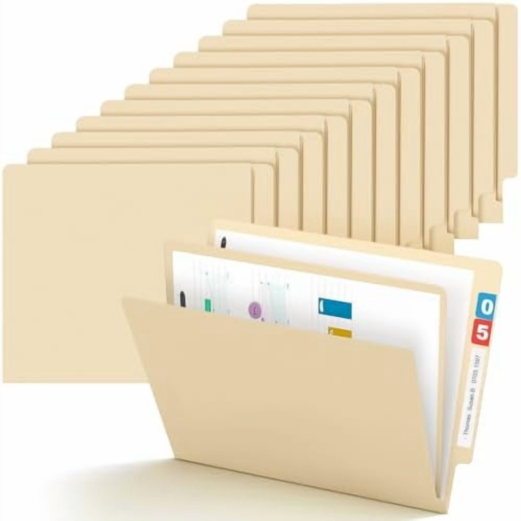 24 Pack Large Classification Folders, 1 Divider Pressboard File Folder ...