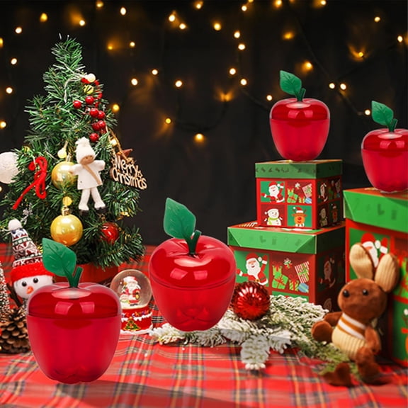 24 Pack Large Plastic Apple Containers - Red