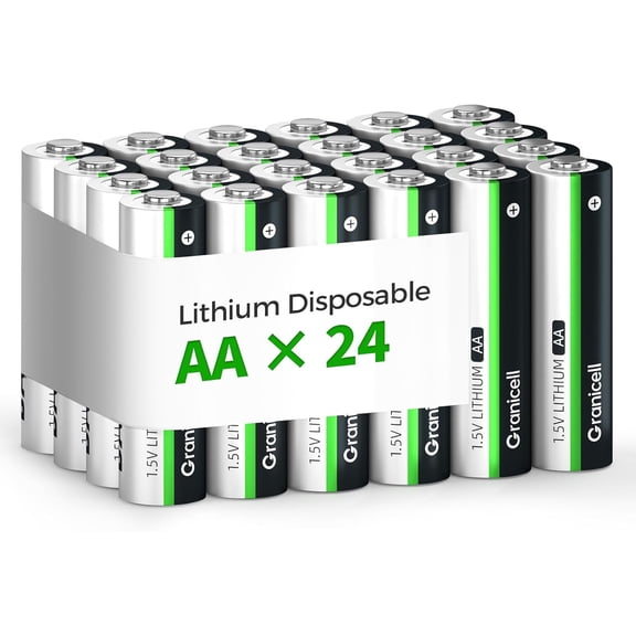 24-Pack Lithium AA Batteries | 1.5V for Blink Cameras, Smart Locks, Alarms & Tech Devices | 10-Year Life, Leak-Proof, Extreme-Temp Resistant (Non-Rechargeable)