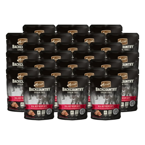 (24-Pack) Merrick Backcountry Grain Free Real Meat Wet Cat Food Beef, 3 oz