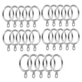 thumbnail image 1 of 24 Pack Metal Curtain Rings, 30mm Internal Diameter for Curtain Poles, Rods and Drapery, Silver, 1 of 6