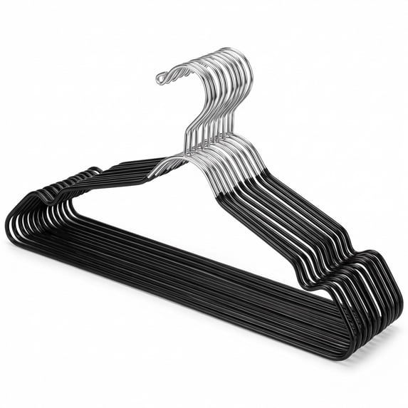 24-Pack Metal Hangers with Shoulder Notch - Heavy Duty Wire Clothes Hangers, Ultra-Thin Stainless Steel, Non-Slip, Space-Saving Coat Hangers for Home, and Hotels - Rust-Resistant and Durable