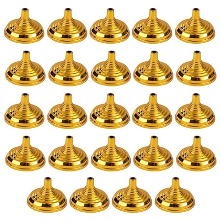 24 Pack Mini Flag Holder Stands for Small 4x6 Flags, Office Desk, Table Centerpieces, Party Supplies, and Decorations (Gold, 2.1 x 1.5 In)