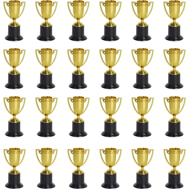 24 Pack Mini Gold Award Trophy Cup for Kids and Adults, 4 Inch Plastic ...