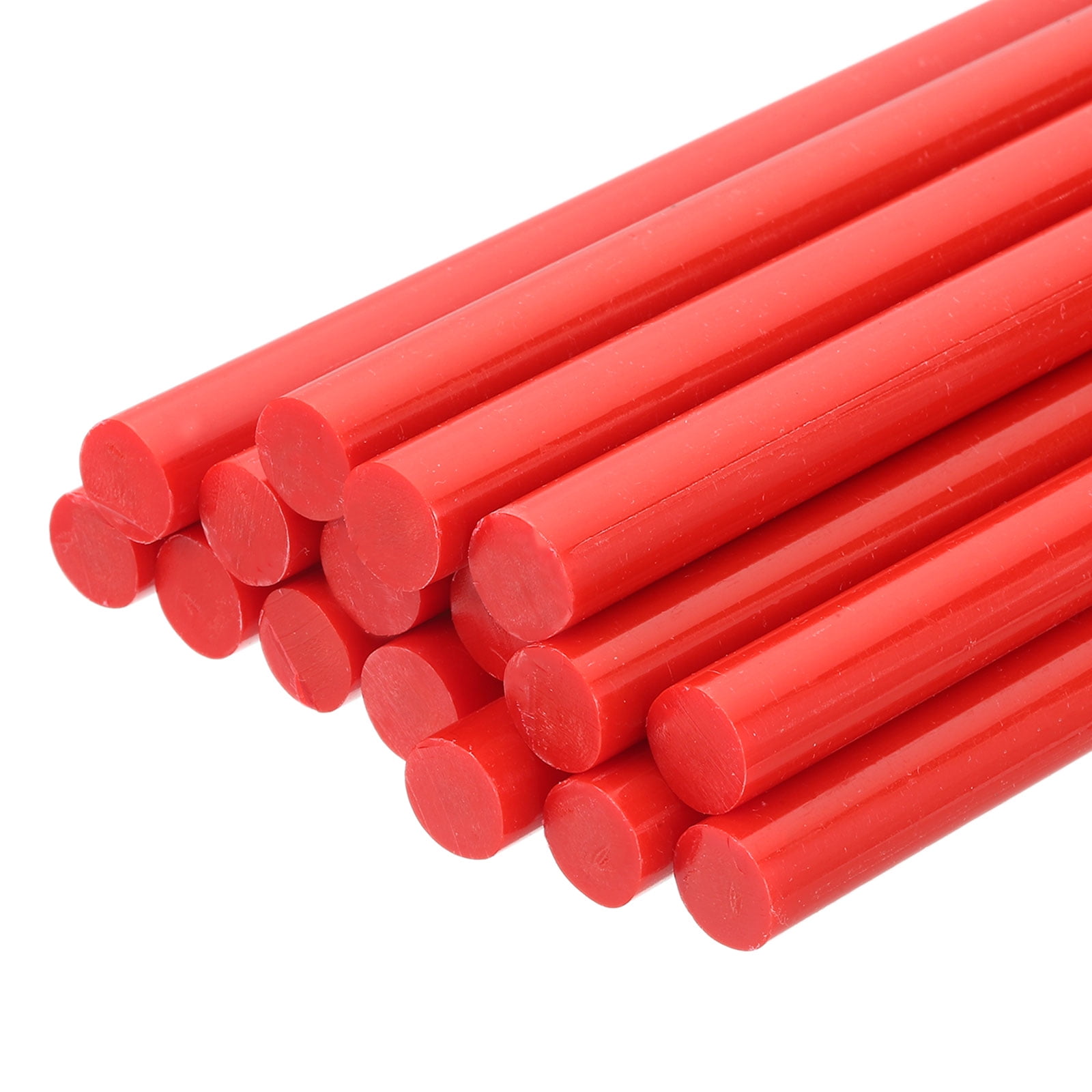 24 Pack Mini Hot Glue Sticks, 0.43" Dia x 7.87" Long EVA Glue Gun Sticks, Red for DIY Projects