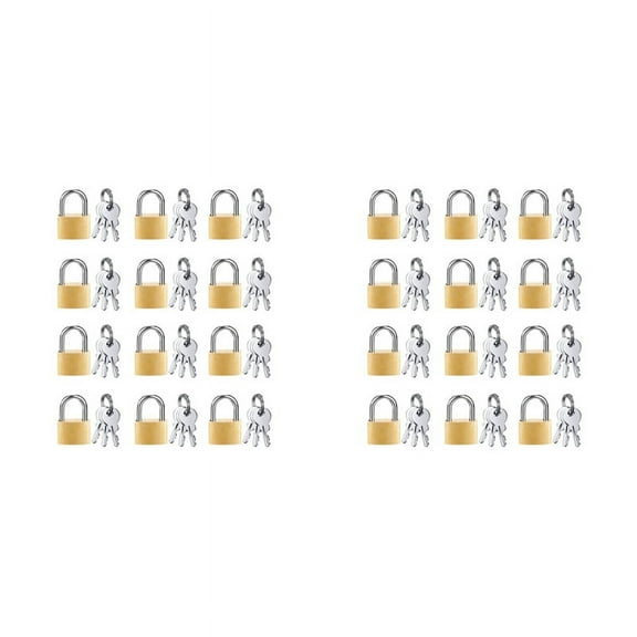 24 Pack Mini Padlock Small Padlock Solid Brass Locks with 3 Key for Luggage Lock,Backpack,Gym Locker Lock,Suitcase Lock
