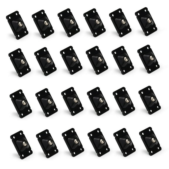 24 Pack Mini Self Adhesive Caster Wheels, 1 Inch Stainless Steel Paste Universal Wheel, Small 360° Swivel Sticky Appliance Ball Rollers for Furniture Kitchen Countertop Storage Box (Black)