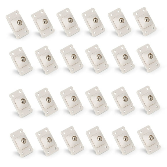 24 Pack Mini Self Adhesive Caster Wheels, 1 Inch Stainless Steel Paste Universal Wheel, Small 360° Swivel Sticky Appliance Ball Rollers for Furniture Kitchen Countertop Storage Box (White)
