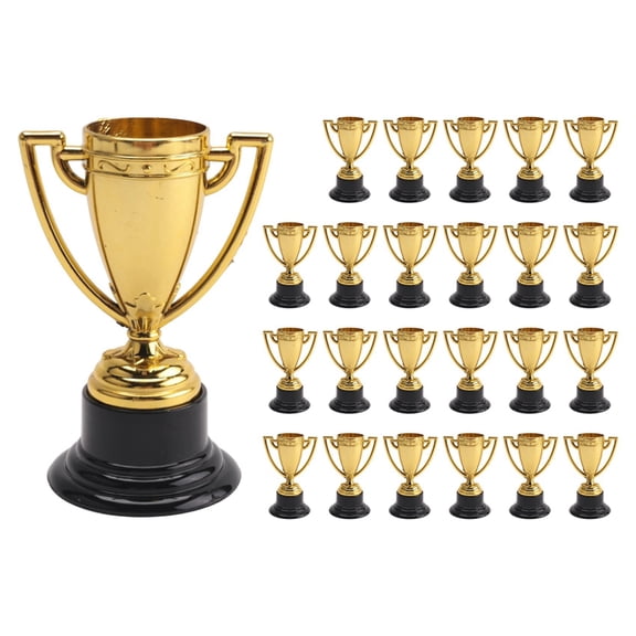 24 Pack Mini Trophy for Kids Awards,Plastic Gold Award Trophy Cups,For Party Favors,Rewards,Sports,Competitions