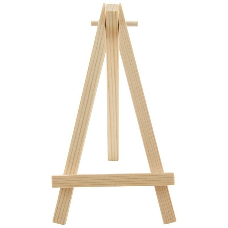 24 Pack Mini Wood Display Easel Wood Easels Set for Paintings Craft Small Acrylics Oil Projects, Size: One size, Brown