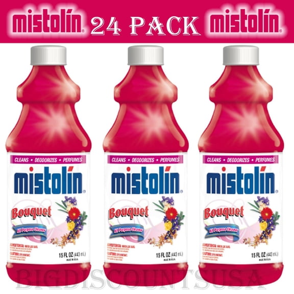 24 Pack Mistolin General All Purpose Cleaning Solution Kit Bouquet Scent 15 fl oz