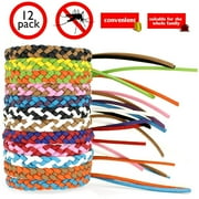 24 Pack Mosquito Repellent Bracelets, PU Leather Insect & Bug Repellent Wrist Bands for Kids & Adults Outdoor Camping Fishing Traveling, Random Color