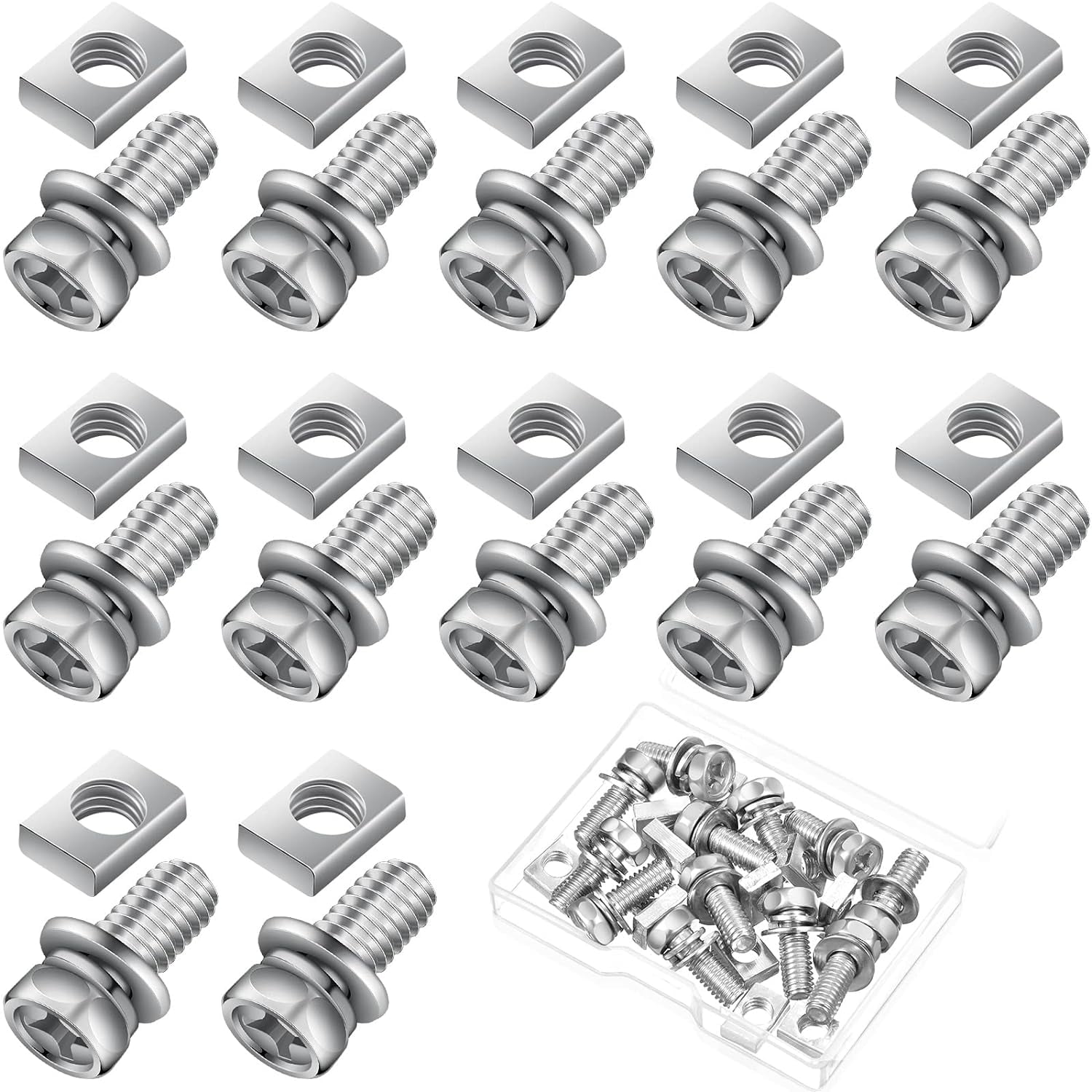 24 Pack Motorcycle Battery Terminal Nuts and Bolt Kit Stainless Steel