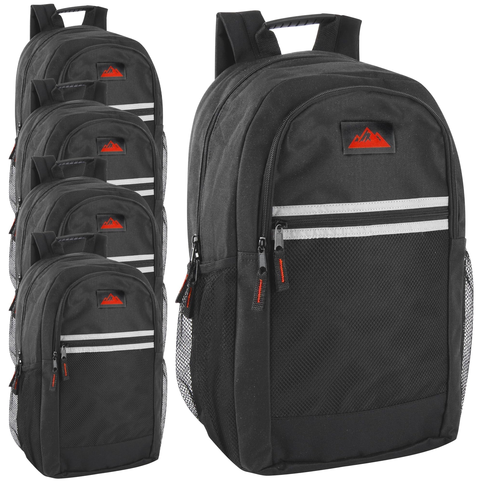 24 Pack Multipocket Reflective Backpacks with Front Zippered Pockets ...